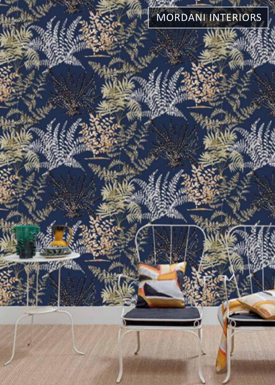 Dark Blue Tropical Wallpaper 